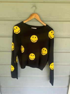 Grey Lab Smiley Sweater Sz L